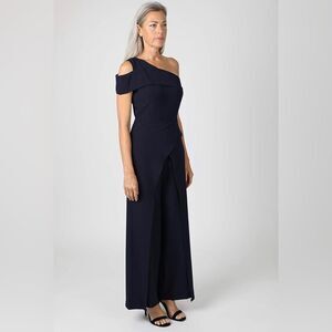 Marina One Shoulder Formal Jumpsuit Navy NWT size 8